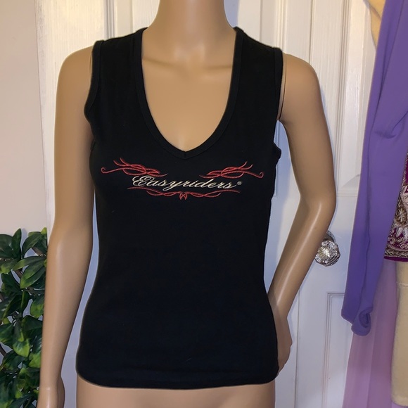 Easyriders Easy Riders black sleeveless biker muscle tank top shirt S M L - Picture 4 of 9